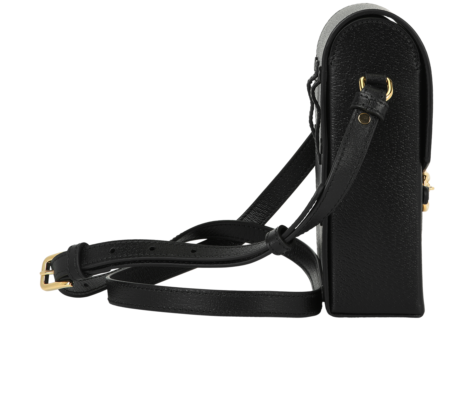 Horsebit 1955 Vertical Crossbody, &pound;450, Handbags, Black, Leather, Side view